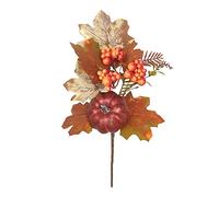 kemengsuer Harvest Fall Picks for Vase, 10.6inch Tall Artificial Fall Floral Picks, Autumn Maple Leaf Pumpkin Berry Stems, Artificial Fall Flowers Arrangement for Home Vase Decor
