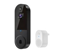 Kement Wireless Smart Video Doorbell with AI Human Detection, Live View, Night Vision, 2-Way Audio, Doorbell Receiver, 2.4G WiFi, Cloud Storage (Sold Separately) for Indoor/Outdoor Surveillance
