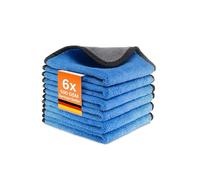 Kemes Microfibre Cloths Car Interior Household Cleaning Cloths 500 GSM Microfibre Polishing Cloth 30 x 30 cm (Blue, 6)