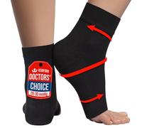 KEMFORD Ankle Compression Sleeve - Plantar Fasciitis Braces - Open Toe Compression Socks for Swelling, Sprain, Neuropathy, Foot Arch Support for Men and Women - 20-30mmhg, 2XL, Black