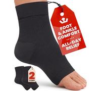 KEMFORD Ankle Support Compression Socks - Plantar Fasciitis & Achilles Tendonitis Relief Sleeves for Foot Pain & Swelling - 1 Pair, Black, M