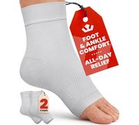 KEMFORD Ankle Support Compression Socks - Plantar Fasciitis & Achilles Tendonitis Relief Sleeves for Foot Pain & Swelling - 1 Pair, Grey, 2XL