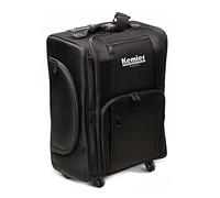 Kemier Portable Cosmetic Organizer,Soft-Sided Nylon Rolling Makeup Case with Pouches,Black