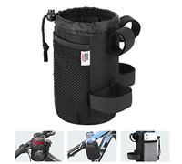 KEMIMOTO 1 Pack Bike Cup Holder, 6.8 Inch Bike Water Bottle Holder, Bicycle Handlebar Drink Cup Holder with Mesh Pockets for Cruiser, Walker, Mountain, Folding, Kids, Road Bikes, Wheelchair up to 32oz