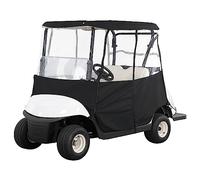 KEMIMOTO 600D Golf Cart Enclosure 2 Passenger Up to 54'', Fadesafe Golf Cart Rain Cover Waterproof, Roll-Up Dual Zipper Door Design Compatible with Club Car Precedent/Tempo/Onward, EZGO, Black