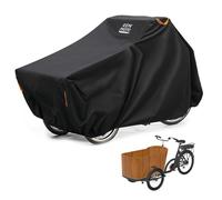 KEMIMOTO Cargo Bike Cover, 420D Durable Material - Waterproof, Extra Long Tricycle Cover, Bicycle Cover with UV Protection, Windproof, Foldable Cargo Bike Tarpaulin