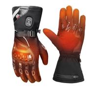 KEMIMOTO Heated Gloves for Men Women, Rechargeable WInter Motorcycle Gloves with 7.4V 3000mAh Battery, Waterproof Electric Hand Warmer with 3 Heating Setting for Winter Sports Hiking, Skiing, Cycling