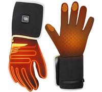 KEMIMOTO Heated Ski Gloves for Men Women, Rechargeable Heating Gloves, Touchscreen Ski Mittens with 3 Adjustable Heating Levels, Waterproof Washable Winter Hand Warmers for Skiing Hiking Running