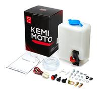 Kemimoto Universal Car Windshield Washer Pump, Washer Fluid Reservoir Bottle Kit with Pump Jet Button Switch 12V Windshield Tank