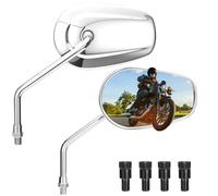 KEMIMOTO Universal Motorcycle Mirror Made of Aluminium Alloy, 360° Adjustable, Wide Viewing Area, M10 Motorcycle Rear View Mirror Compatible with Honda, Kawasaki, Suzuki, KTM, ATV, Scooter