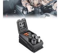 KEMIMOTO UTV Armrest Storage Box w/Cup Holders Compatible with Polaris Ranger XP 1000/Crew 2017-2024, Ranger 1000/Crew 2020-2024, Ranger XP 900/Crew 2013-2019 Waterproof Bench Seat Center Console Box