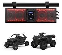 KEMIMOTO UTV Sound Bar fits 1.75-2.25in Roll Cage Sound System ATVs Golf Carts Sound Bar, Amplified, Marine-Grade IP65 Water-Resistant Dustproof Compatible with RZR, Maverick X3, Zforce, Teryx KRX