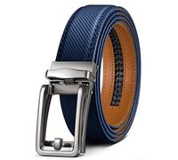KEMISANT Men Belt, Ratchet Click Sliding Belt for Men Dress Casual Pants Jeans,Cut for Fit,Purplish Blue 2691,38"-44" Waist Adjustable