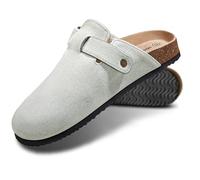 KEMISANT Men Clogs-Comfortable Suede Mules Slippers Sandals Nurse Potato Shoes Unisex-Cushioned Cork-Footbed, Cambridge Blue4646, 10 Women/8 Men