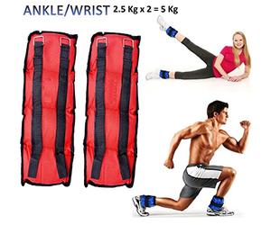 Kemket Ankle Wrist Weights Running Exercise Adjustable Wrist Strength Gym Fitness Resistant Training Straps 5kg