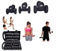 Kemket Neoprene Hand Dumbbell Weight Set 10kg With Carry Case Black