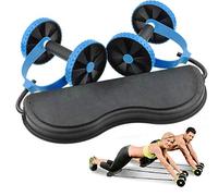 Kemket Pull Rope Abdominal Muscle Wheel - Strengthen, Stretch, and Tone Your Abs, Core, Arms, Back, and Shoulders (Blue)