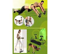 Kemket Pull Rope Abdominal Muscle Wheel - Strengthen, Stretch, and Tone Your Abs, Core, Arms, Back, and Shoulders (Green)