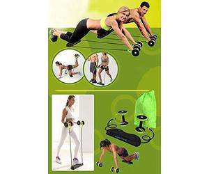 Kemket Pull Rope Abdominal Muscle Wheel - Strengthen, Stretch, and Tone Your Abs, Core, Arms, Back, and Shoulders (Green)