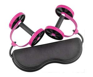 Kemket Pull Rope Abdominal Muscle Wheel - Strengthen, Stretch, and Tone Your Abs, Core, Arms, Back, and Shoulders (Pink)