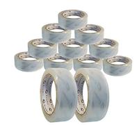Kemket Strong Heavy Duty Packaging Tape- Secure Sticky Sealing Tape for Parcel Boxes PACK-12 Clear 24MM x 66M Moving Boxes & Large Postal Bags - Ideal for Long Term Storage