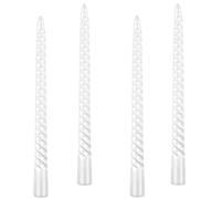 Kemladio 4 pcs 10 inch Taper Candles, Burning Unscented Tapered 7.5 hrs, Fancy Dinner,Tall Candle Sticks, Halloween Party Decorations (4pcs, White)
