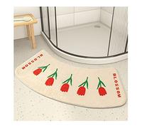 KemNet Bath mats Curved Bath Mat for Corner Shower, Plush Weave Bathroom Shower Floor Rug Machine Washable, for Bathroom, Shower, Bedroom, Kitchen, Doorway, Anti-Bacterial 45X100cm
