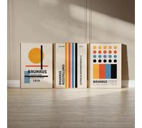 KemneT Bauhaus Colorful Geometric Lines Blocks Wall Art Canvas Painting Nordic Posters And Prints Picture For Living Room Home Decor 50x70cmx3 Unframed