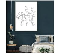 KemneT Body Drawing Canvas Painting Black White Ballerina Artwork Posters Prints Picture Abstract Dance Line Wall Art Room Bedroom Home Decor 40x60cm Unframed