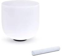 KEMNGO 6" A/B Note Crystal Singing Bowl for Sound Healing Meditation, Frosted Quartz Crystal Singing Bowl with Suede Striker and O-ring (Size : B Note)