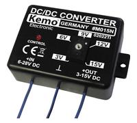 Kemo M015N Adjustable Voltage Converter Input Voltage 6-28 V/DC, Adjustable Output Voltage 3-15 V, Stabilised And Short Circuit Proof, Max. Output Current: 1.5 A