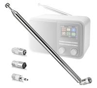 Kemowi 2025 Upgraded DAB Aerial - 30-Mile Reception, 4-Piece Set with 3 Adapters & 7-Section Telescopic Rod Digital Radio Antenna for FM Radio, Hifi Mini System and AV Stereo Receiver