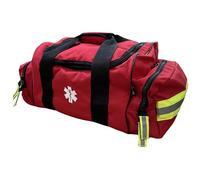 Kemp USA Maxi Trauma Bag - Large First Aid Kit for EMT First Responders - Water Resistant 600D Nylon - Buckle Closure with Adjustable Strap & Reflective Trim - Red