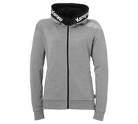 Kempa Women's Ladies Girls Training Jacket Sweatshirt Hoodie Pullover with Hood Dark Grey Melange