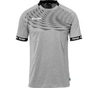 Kempa Wave 26 Men's Boys Sports Shirt - Short Sleeve Functional Shirt - Handball Gym Fitness Jersey - Elastic and Breathable - Dark Grey Melange / Anthracite - Large