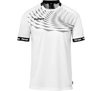 Kempa Wave 26 Shirt Men's Boys Sports Shirt Short Sleeve Functional Shirt Handball Gym Fitness Jersey - Elastic and Breathable, XL White/Grey