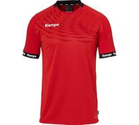 Kempa Wave 26 Shirt Men's Boys Sports Shirt Short Sleeve Functional Shirt Handball Gym Fitness Jersey - Elastic and Breathable, red/Chili red, L