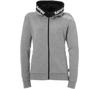 Kempa Women's Ladies Girls Training Jacket Sweatshirt Hoodie Pullover with Hood Dark Grey Melange