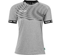 Kempa Women's Wave 26 Shirt - Dark Grey Melange / Anthracite - S - Short Sleeve - Sports - Quick Dry - Sustainable