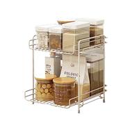 Kempt Kitchen or Bathroom Worktop Organiser, Multi-Purpose Shelf for Kitchen or Bathroom Storage, Under Sink Storage, White Storage Rack
