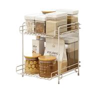Kempt Kitchen or Bathroom Worktop Organiser, Set of 2, Set of Two Multi-Purpose Shelf for Kitchen or Bathroom Storage, Under Sink Storage