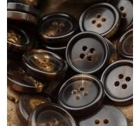 KEMTAT 12pcs Genuine Horn Button Set for Suit Jacket Blazer Coat Light Brown Black Dark Brown Buttons 15mm - 30mm Sewing Accessories