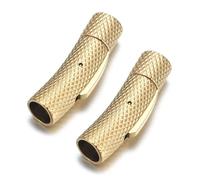 KEMTAT 2Pcs Stainless Steel Bayonet Clasp 2mm 3mm 4mm 5mm 6mm 8mm Hole PushLock Lace Buckle Leather Cord Clasps Bracelet Jewelry Making