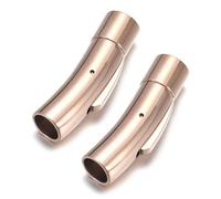 KEMTAT 2Pcs Stainless Steel Bayonet Clasp 2mm 3mm 4mm 5mm 6mm 8mm Hole PushLock Lace Buckle Leather Cord Clasps Bracelet Jewelry Making