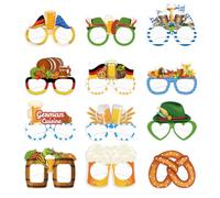 KEMUZ 12 Pieces Oktoberfest Decoration Set, Oktoberfest Photo Accessories for Bavarian Decoration, Bavarian Decoration, Beer Glass Decorations in Bavarian Style