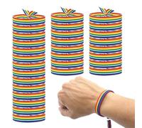 KEMUZ 30 Pieces Rainbow Party Bracelets Soft and Durable Fabric Bracelet Ideal for LGBTQ Pride Events Concerts Birthdays Inclusive Gift