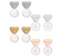 KEMUZ 4 Pairs of Love Earring Backs, Silicone Earring Backs for Hanging Ears, for Heavy Earrings and Stud Earrings, Safe Replacement for Stud Earrings Clasp (4 Colours)