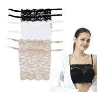 KEMUZ 6 Pieces Women's Neckline Cover with Bodice Top Women, Elegant Lace Modesty Bra, Clip-On Inserts for Neckline Dresses, Fashion Solution for Office/Wedding/Evening