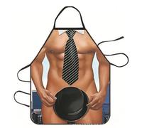 KEMUZ Barbecue Apron for Men & Men - Funny Cooking Apron with 2 Pockets, Waterproof & Dishwasher Safe - Ideal for Barbecue, Kitchen & Gift
