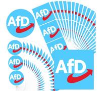 KEMUZ Pack of 120 New Election Afd Stickers, Afd Logo Stickers, Round Afd Logo Stickers, 4.5 cm and 7.5 x 7.5, Car Sticker Politics, Afd Sticker for Car, Window, Car, Motorcycle, Laptop